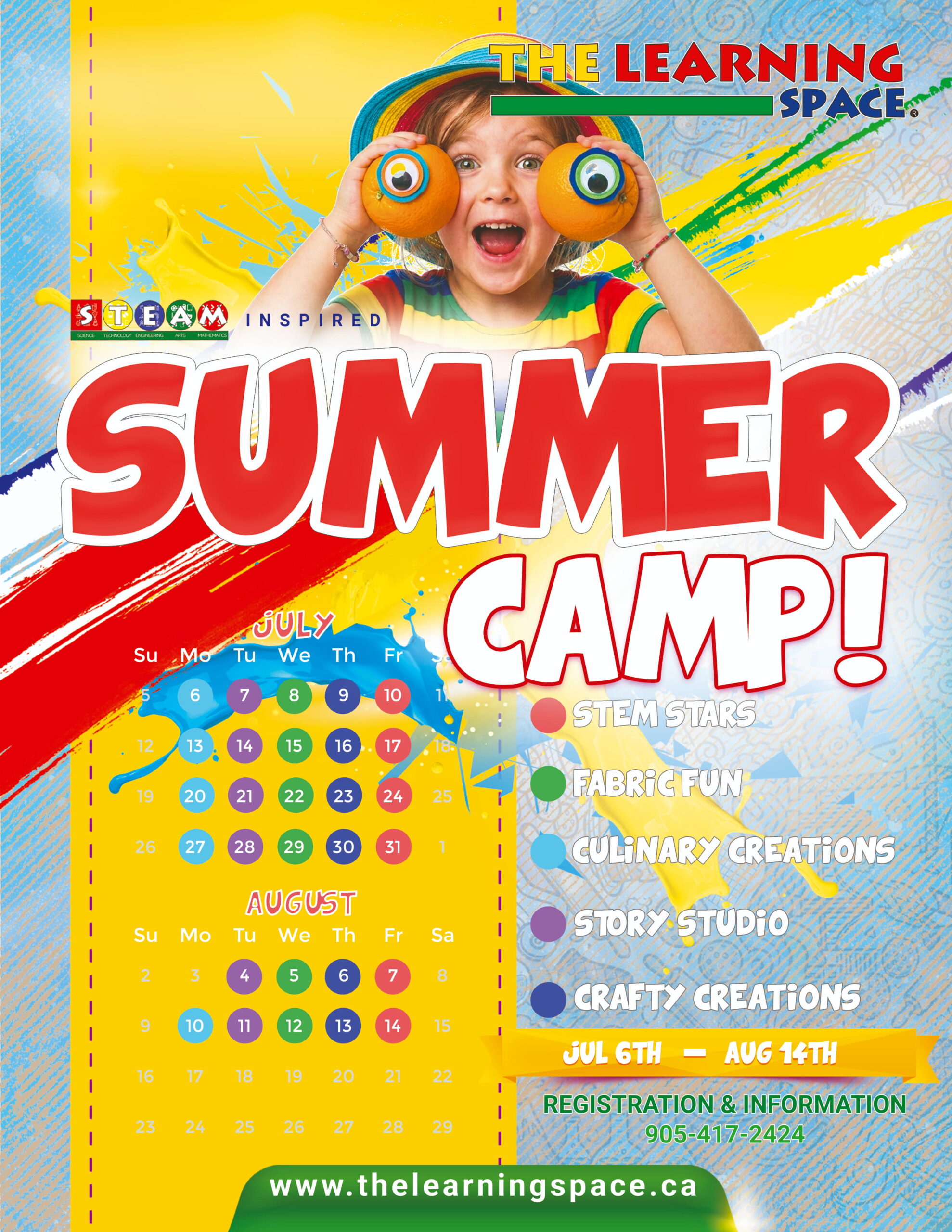 the learning space summer camp calendar